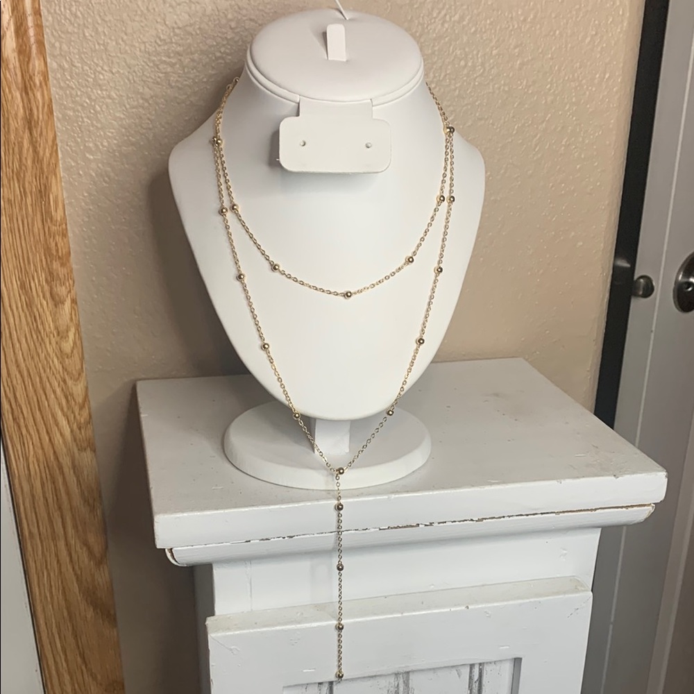 Cowgirl Chic Lariat Y Shaped Gold Plated Necklace NEW - Picture 2 of 3